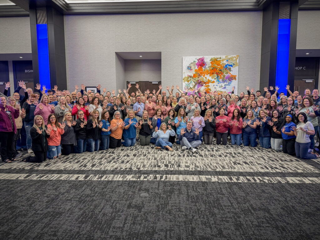 Accura HealthCare team members gathered for a group photo during the 2026 Annual Meeting, Awards Banquet, and 10-Year Anniversary Celebration.